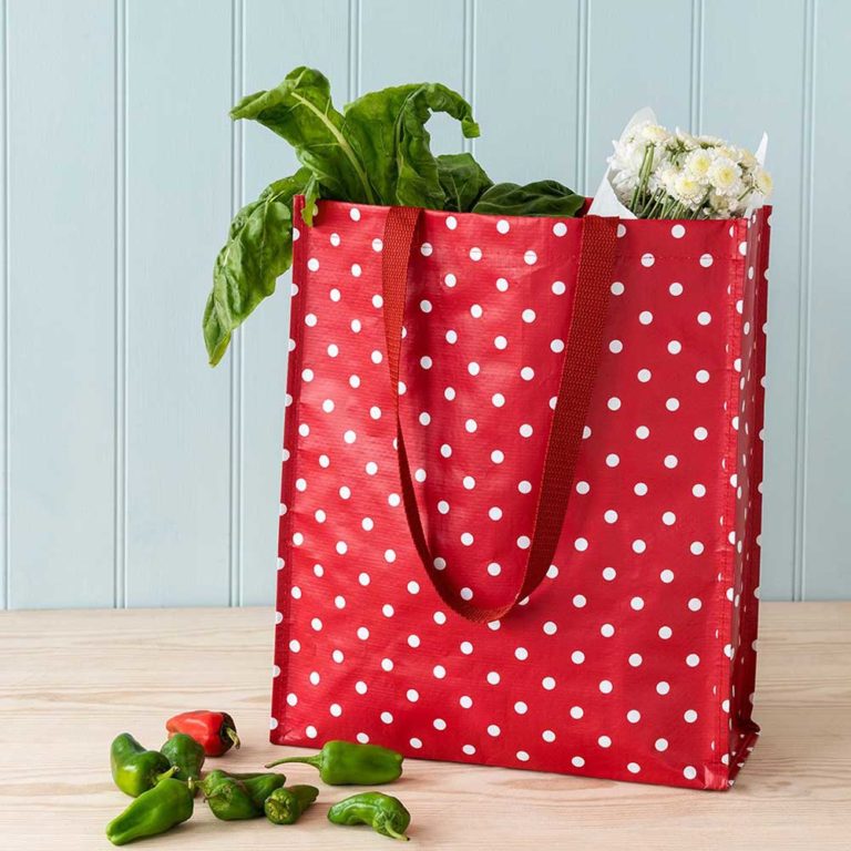 Red Retrospot eco shopping bag PTES