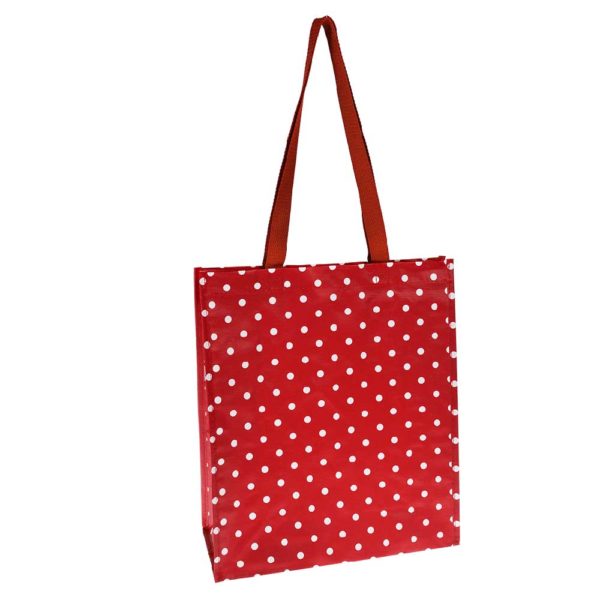 Red Retrospot eco shopping bag PTES