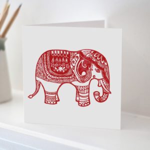 Red Elephant Mustard Cuts card