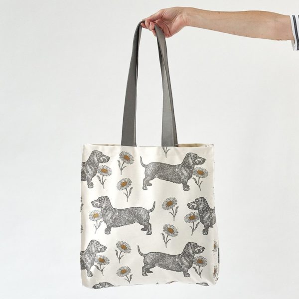 Dog and daisy Thornback and Peel tote bag
