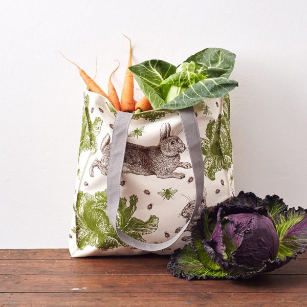 Rabbit and cabbage Thornback and peel tote bag