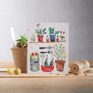 Potting shed gardening dill seed paper card PTES EG2
