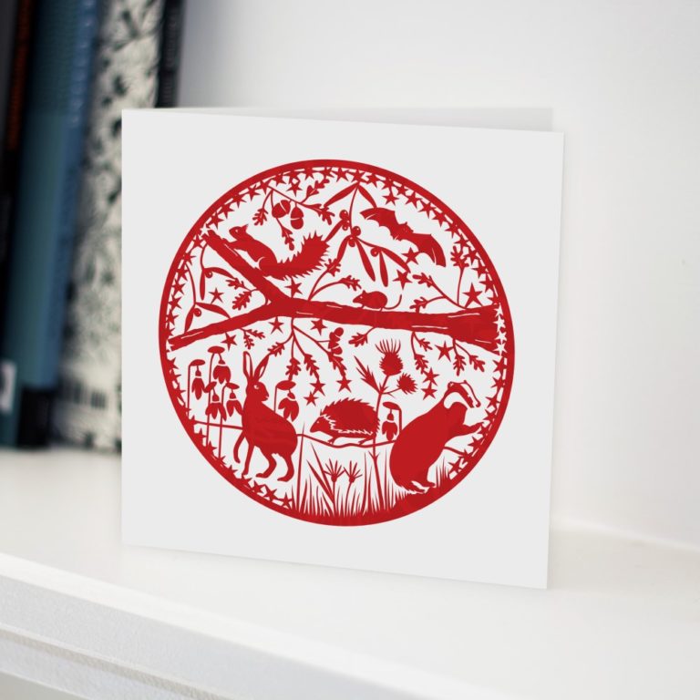 Mustard cuts Christmas card exclusive PTES Red British Mammals