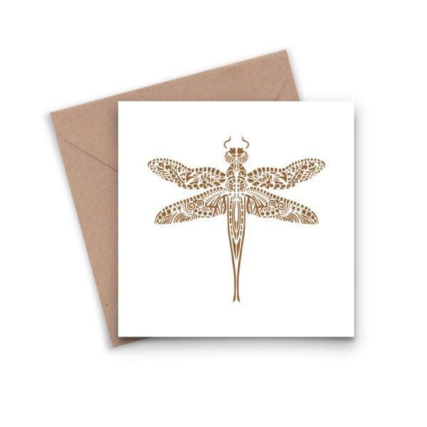 Golden Dragonfly Christmas Card