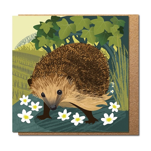 Hedgehog in hedgerow card