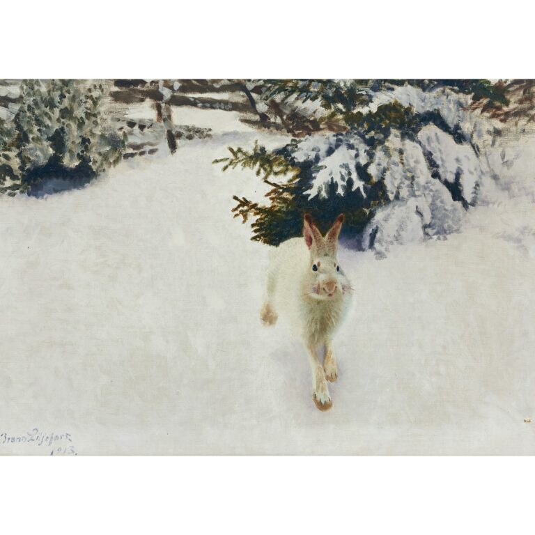 Hare Bruno Liljefors Christmas card 2025 cover image - People's Trust for Endangered Species
