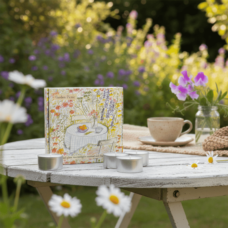 Heaven Scent Garden Picnic tealights - lifestyle